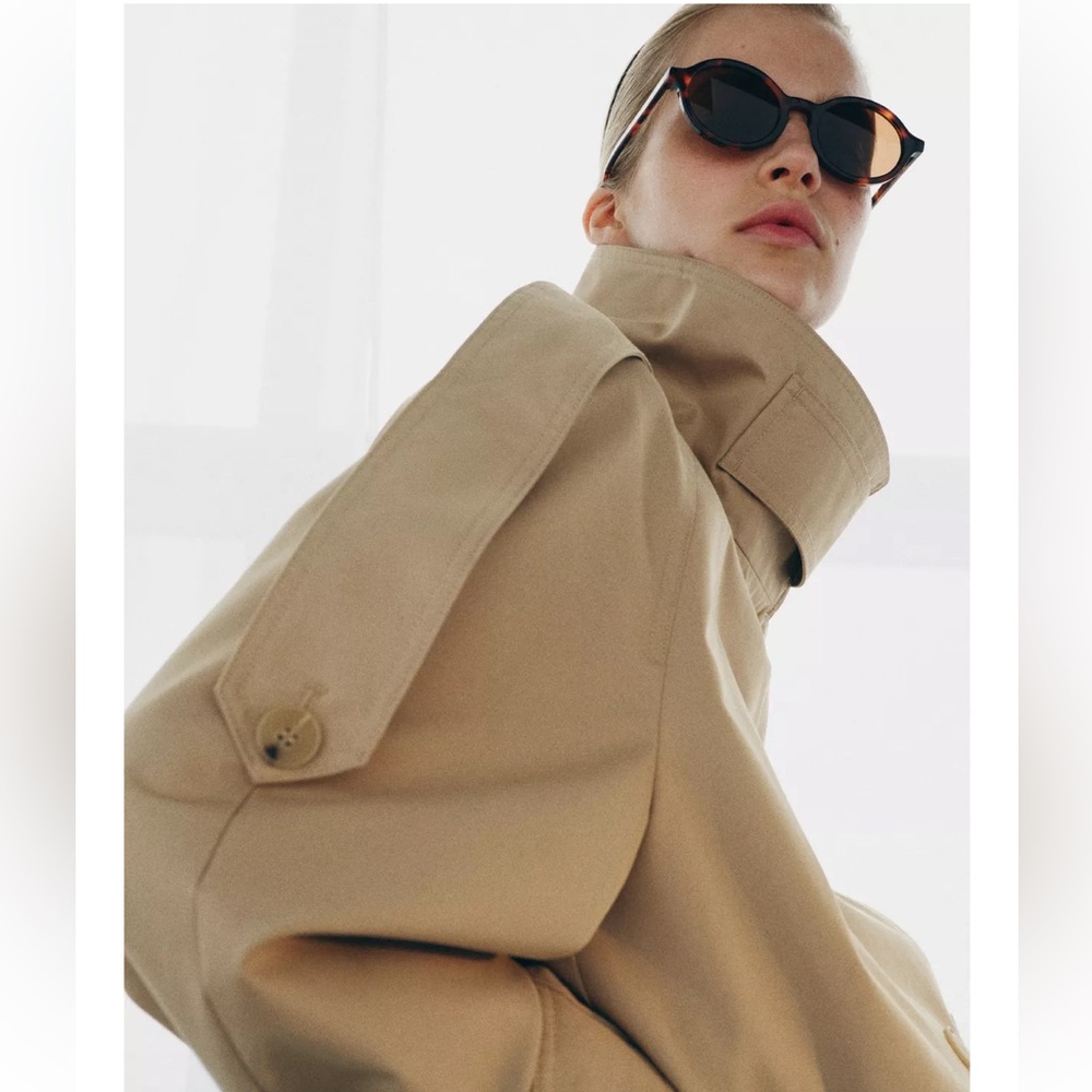 ZARA SHORT HIGH NECK TRENCH COAT ZW COLLECTION - Picture 3 of 7